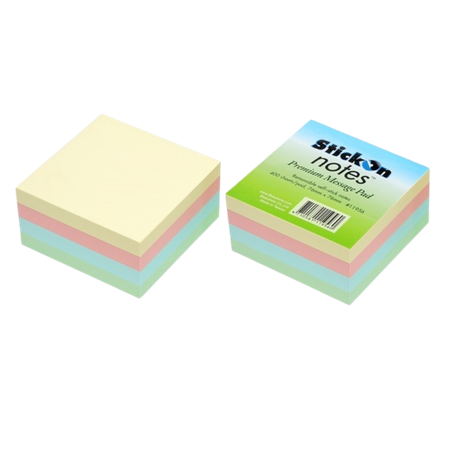 Stick On Notes Cube Beautone 76x76mm 400 Sheets Pastel Colours