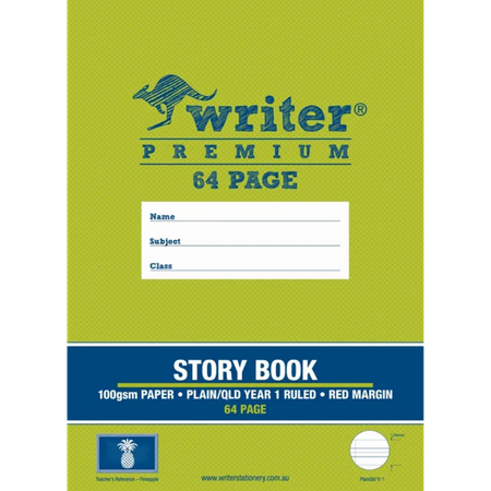Story Book Writer Premium 330x240mm 100GSM Year 1 Ruled 64pg Pineapple