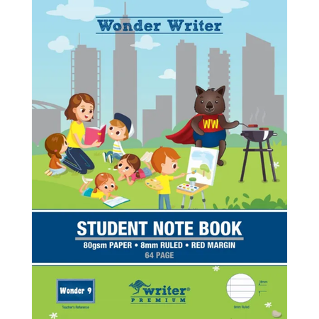 Student Note Book Wonder Writer 250x200mm 8mm Ruled 64pg