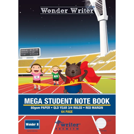 Student Note Book Wonder Writer 330x240mm Year 3/4 64pg