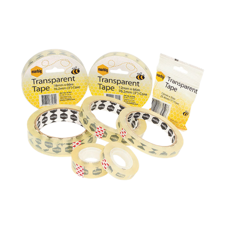 Tape Transparent Marbig Office 24mmx66m (76.2mm Core)
