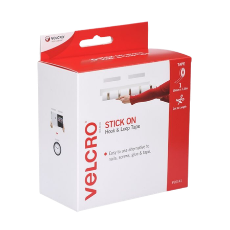 Velcro Strip 19mmx1.8m Hook & Loop White