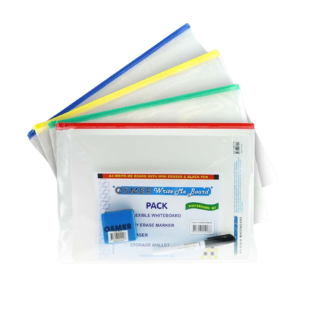 Write-Me Whiteboard Kit Osmer A4 with Pen & Eraser in Wallet