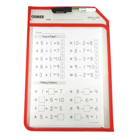 Write and Wipe Erasable Sleeve Osmer A4 with Pen