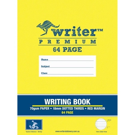 Writing Book Writer Premium 330x245mm 18mm Dotted Thirds 64pg Monkey