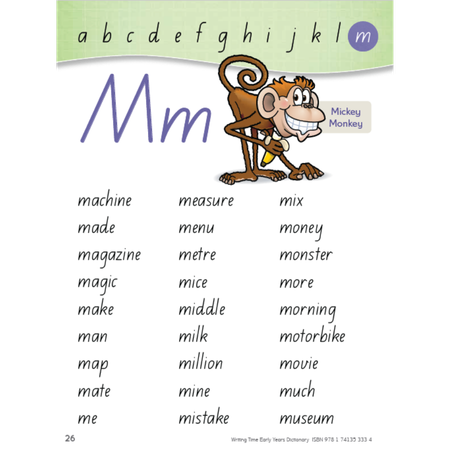 Writing Time Early Years Dictionary (Queensland Beginner's Alphabet)