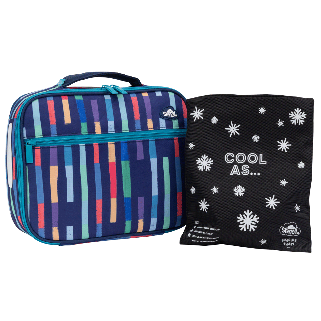 Lunch Box Spencil Big Cooler Bag + Big Chill Pack Bright Stripes