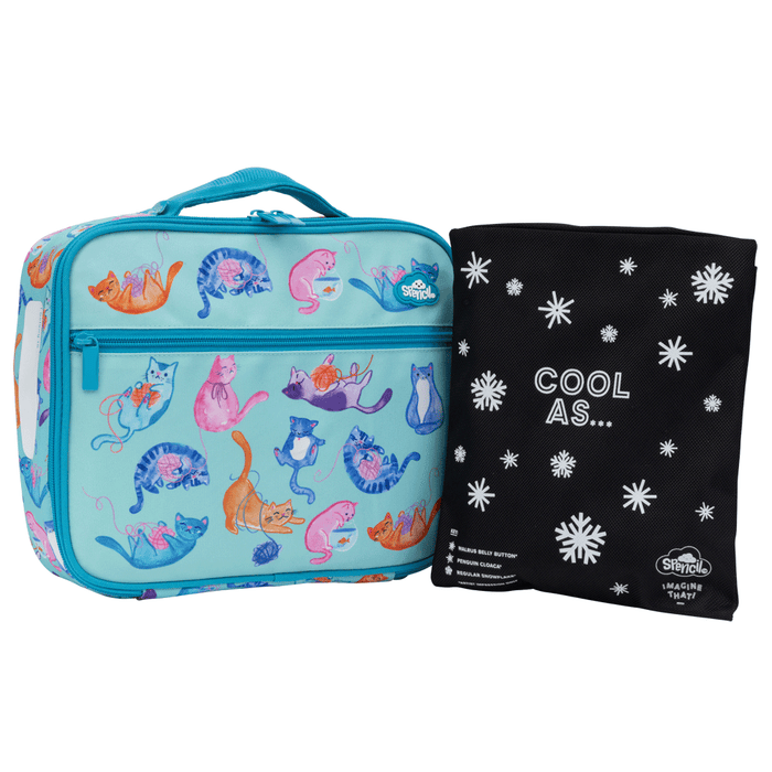 Lunch Box Spencil Big Cooler Bag + Big Chill Pack Crazy Cats