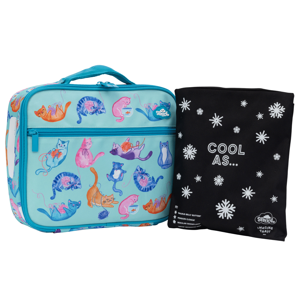 Lunch Box Spencil Big Cooler Bag + Big Chill Pack Crazy Cats