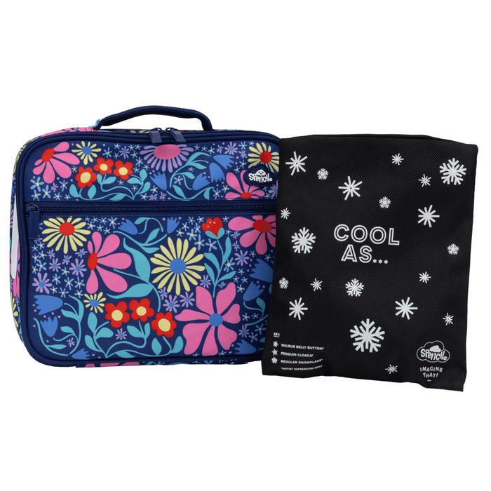 Lunch Box Spencil Big Cooler Bag + Big Chill Pack Flower Fun