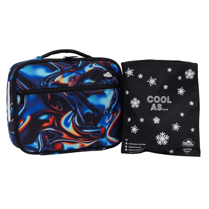 Lunch Box Spencil Big Cooler Bag + Big Chill Pack Metallic Waves