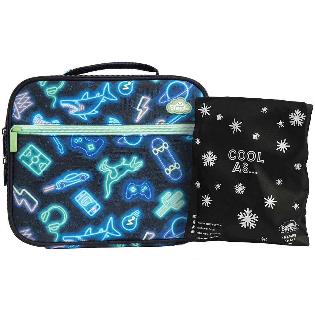 Lunch Box Spencil Big Cooler Bag + Big Chill Pack Neon Life