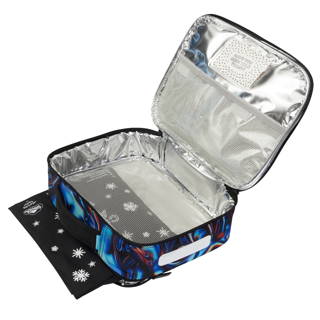 Lunch Box Spencil Big Cooler Bag Metallic Waves