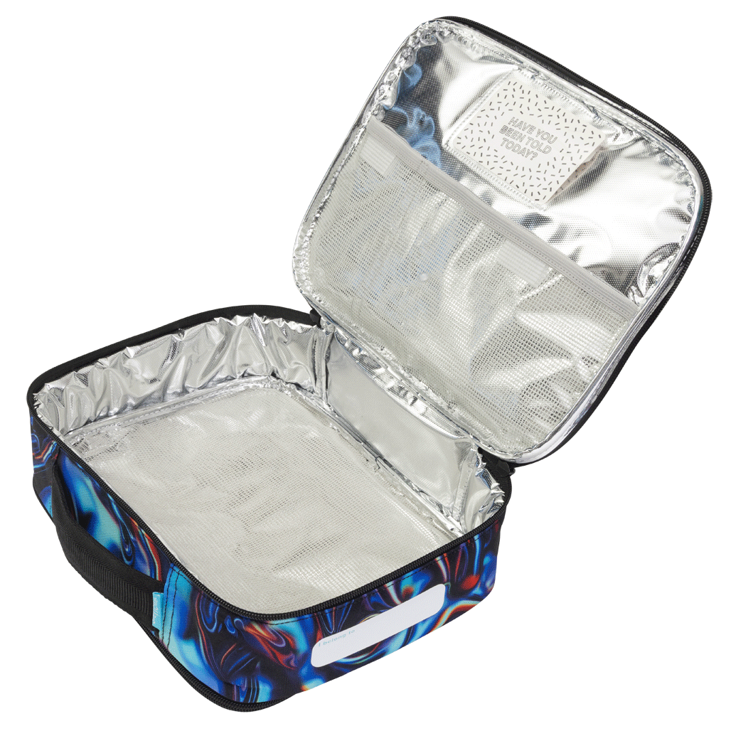 Lunch Box Spencil Big Cooler Bag Metallic Waves