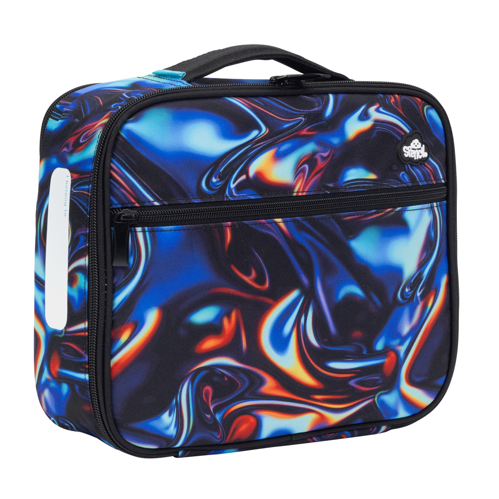 Lunch Box Spencil Big Cooler Bag Metallic Waves