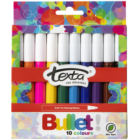 Markers Texta Bullet Tip Pack 10