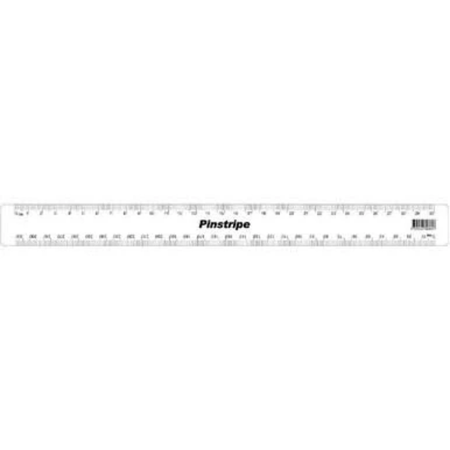 Ruler Pinstripe 30cm Clear Plastic cm/mm